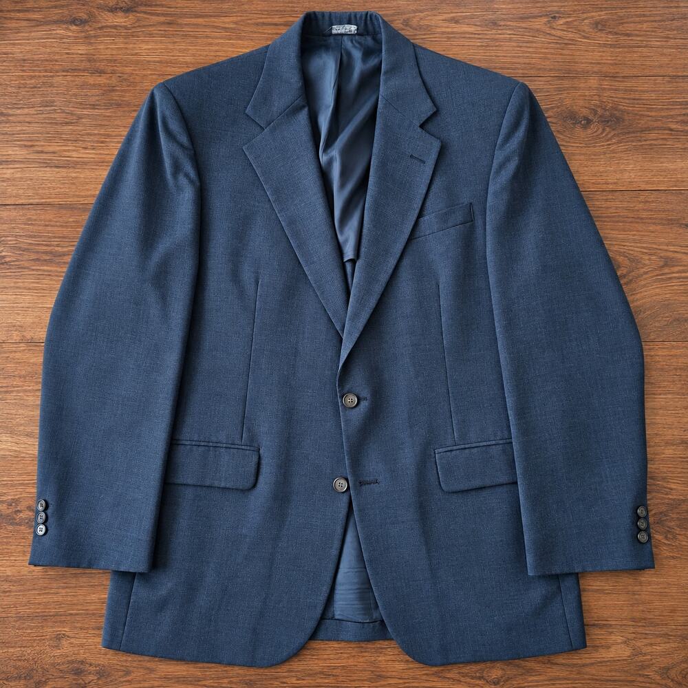 Cartier Men's Blazer Navy Blue 100% Pure Wool 2 Button Tailored USA